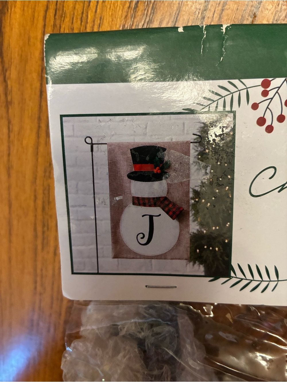 Kirklands Burlap Snowman Garden Flag - Red, Black, Green, White